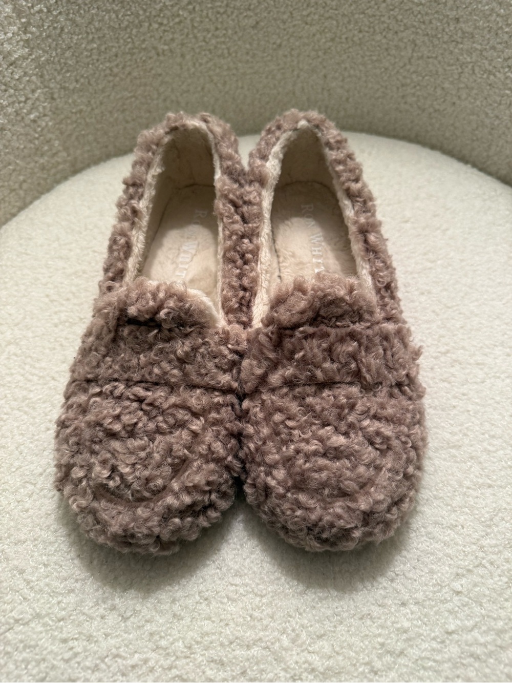 Cozy Taupe Sherpa Slip-On Slippers for Women